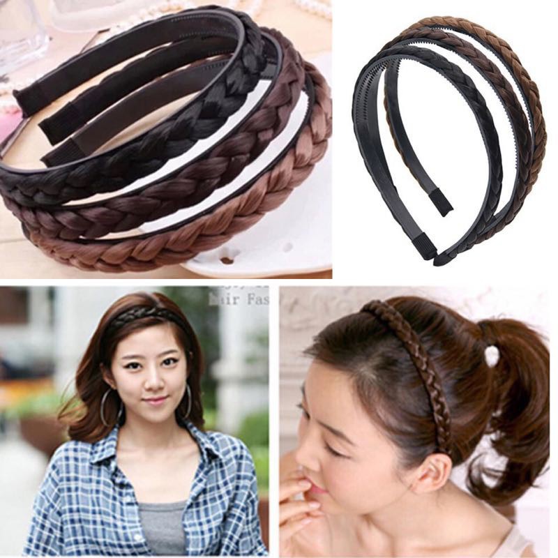Bờm tết tóc giả không bóng có răng cài, phong  cách Hàn Quốc BTG03