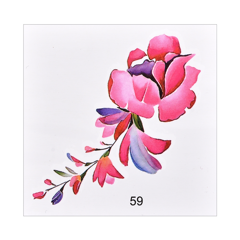 Bộ 60 hình xăm dán tạm thời chống thấm nước hình bông hoa và bướm nghệ thuật dành cho cơ thể