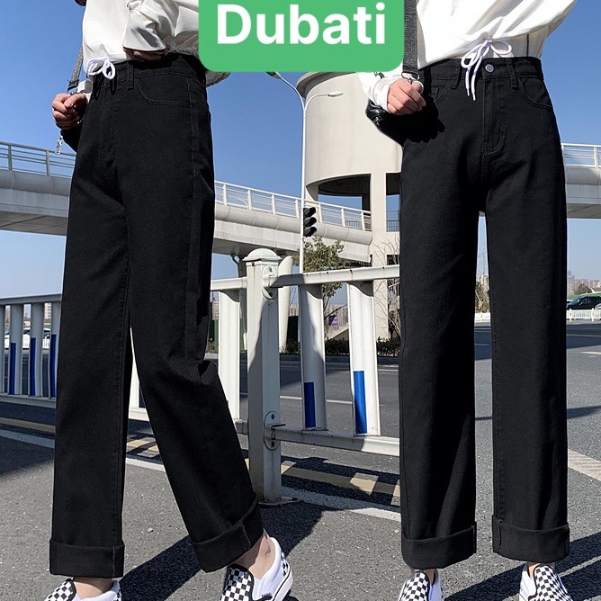 QUẦN BAGGY JEAN NỮ CHẤT BÒ ĐEN ỐNG SUÔNG RỘNG LƯNG CAO NÂNG MMÔNG- DB 069- DUBATI FASHION