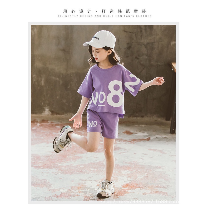 Bộ quần áo thể thao thời trang mới dành cho bé gái 2021