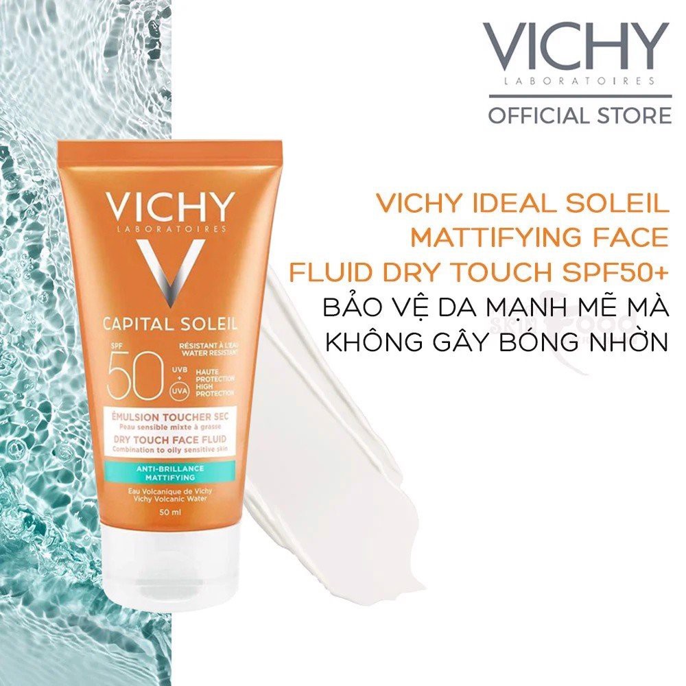 Kem Chống Nắng Không Nhờn Rít SPF 50 UVA +UVB Vichy Ideal Soleil Mattifying Face Fluid Dry Touch 50ml - Khongcoson