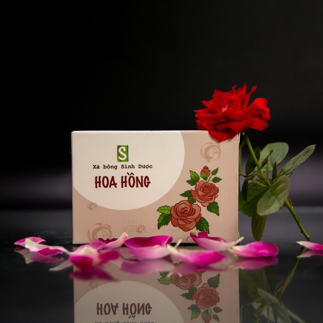 Xà bông sinh dược hoa hồng chiết xuất 100% thiên nhiên dùng rửa mặt, rửa tay, dưỡng mềm da, thư giãn