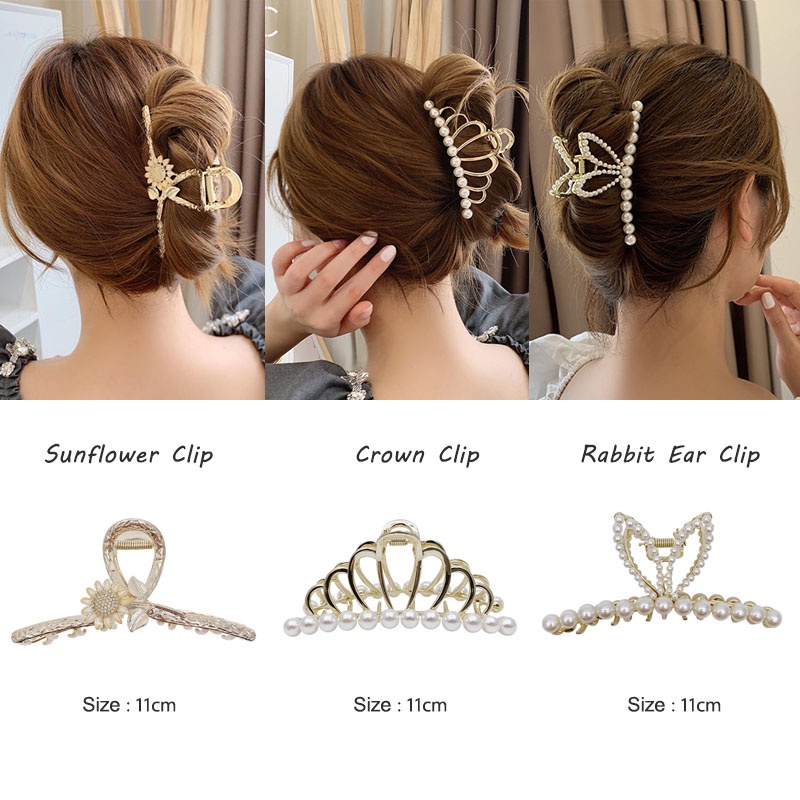 Kẹp Càng Cua Hình Hoa Hướng Dương Bằng Kim Loại Phong Cách Hàn Quốc Xinh Xắn Cho Nữ