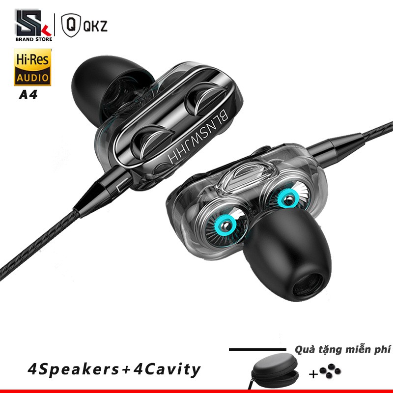 Tai nghe in-ear QKZ A4 loa ổ kép Micrô HIFI