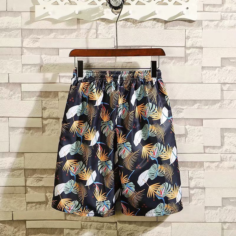 Set Áo Sơ Mi Ngắn Tay In Họa Tiết Hoa + Quần short Thời Trang Đi Biển Phong Cách Hawaii Cho Nam