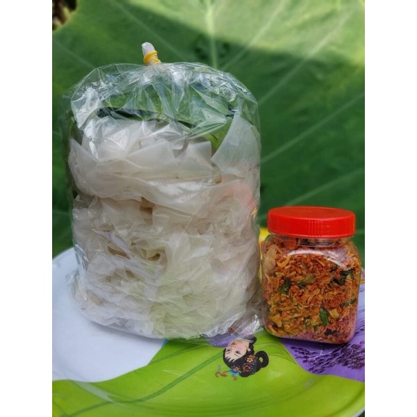 500g Bánh tráng phơi sương + Muối nhuyễn + hành phi