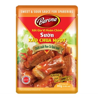 COMBO 2 GÓI Xốt Gia Vị Hoàn Chỉnh Barona Sườn Xào Chua Ngọt