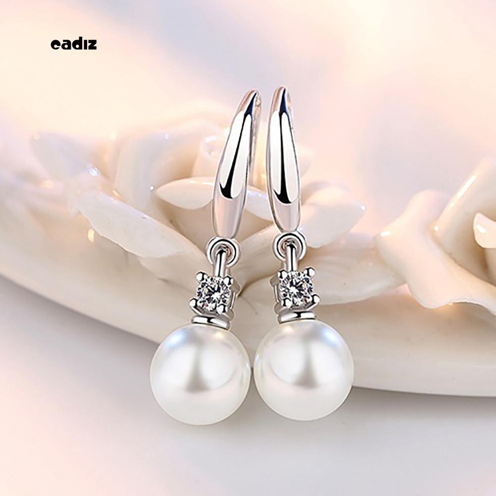 Khuyên tai chuỗi đính hạt giả ngọc trai