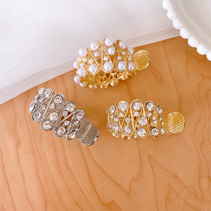 Kẹp Tóc Đuôi Ngựa Đính Đá Phong Cách Hàn Quốc