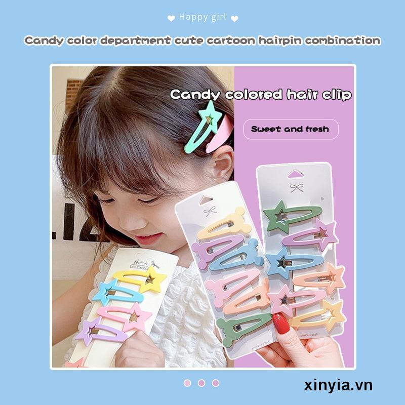 Set 6 kẹp tóc nhiều màu sắc phong cách Hàn Quốc thời trang cho bé gái