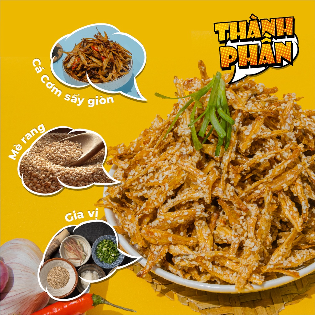 Cá cơm sấy mè giòn 230g đồ ăn vặt ngon giá rẻ Đệ Nhất Khô Đặc Sản Phan Thiết AV22