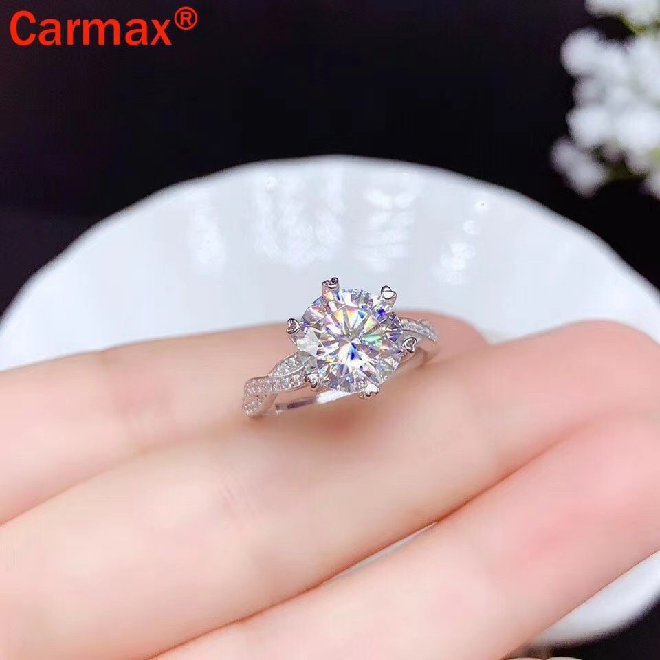Nhẫn Nữ Họa Tiết Moissanite Thời Trang