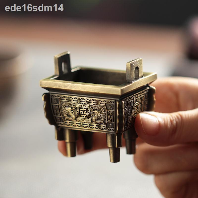 ❆ ✼ ◊▨Lư hương giá ba chân bát gia dụng bộ khuếch tán thơm mini dây hợp kim nhỏ đồ trang trí bằng gỗ đàn trầm trà