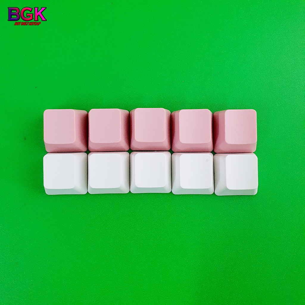 Combo 5 Keycap PBT Blank Trống Hồng Và Trắng Chất Liệu PBT Dày Chuẩn OEM R4