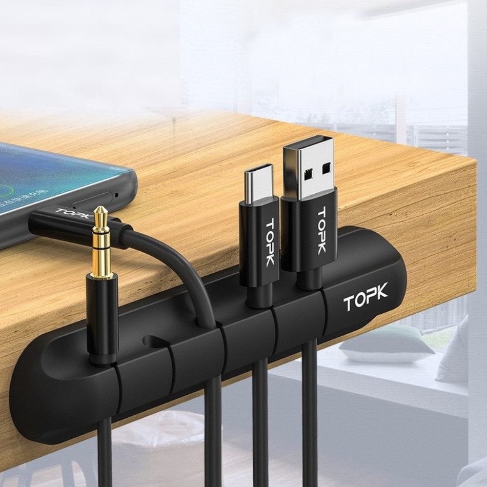 Kẹp cố định dây cáp sạc sử dụng giúp bàn làm việc ngăn nắp tiện lợi