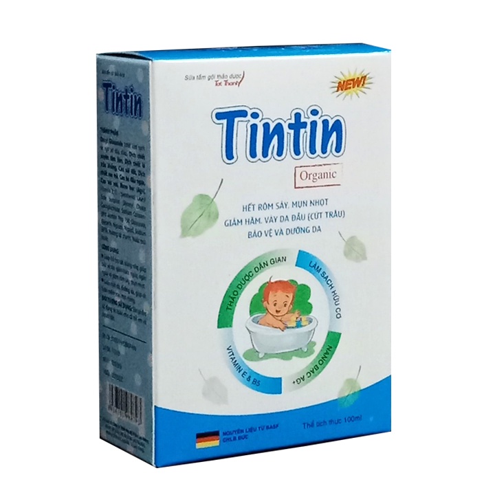 Sữa tắm gội cho bé từ thảo dược Tintin 2 trong 1 - giảm rôm sảy, mẩn ngứa, hăm da cho trẻ sơ sinh và trẻ nhỏ