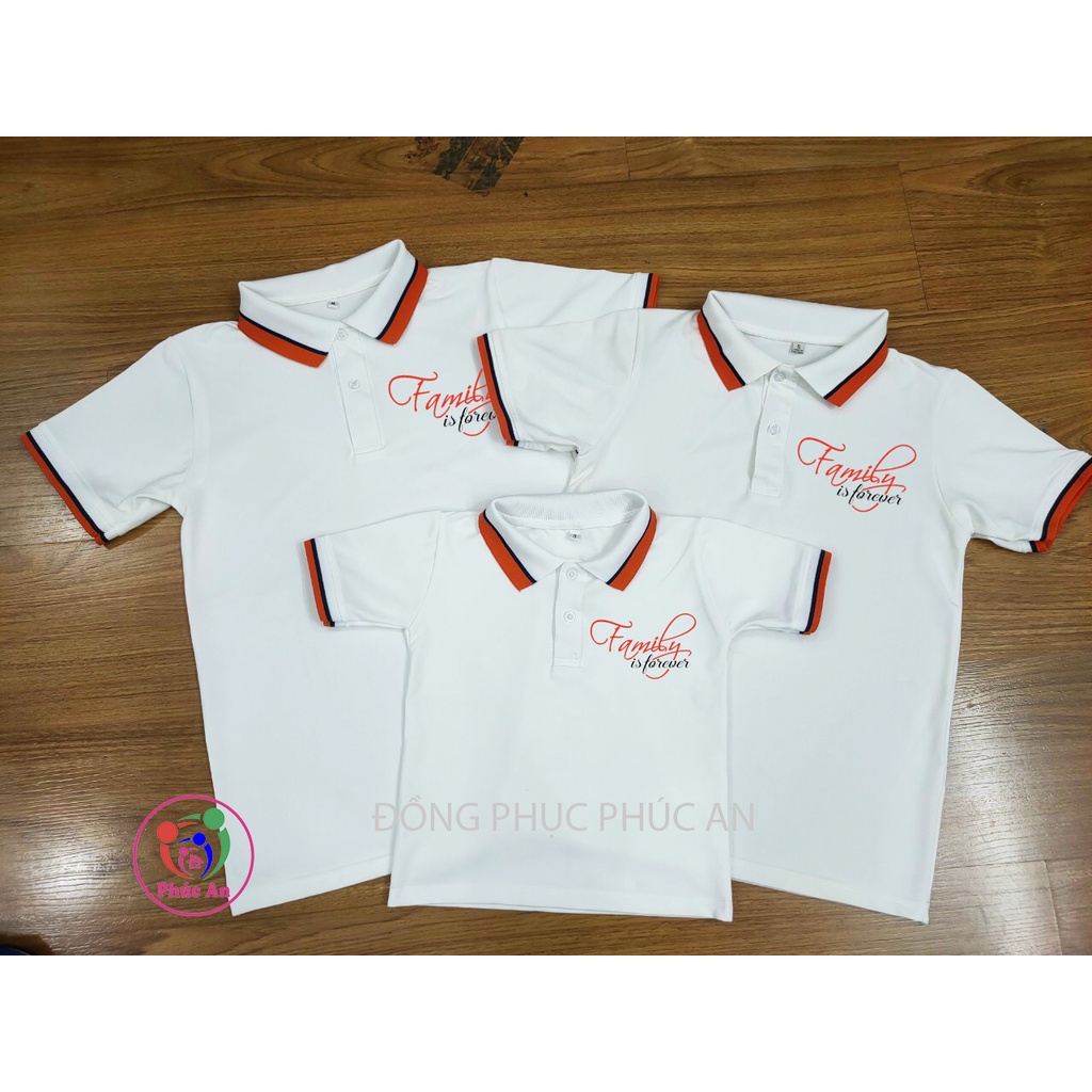 Áo thun polo cá sấu có cổ nam nữ - đồng phục gia đình 3 4 5 người đủ màu đủ size - Family is Forever