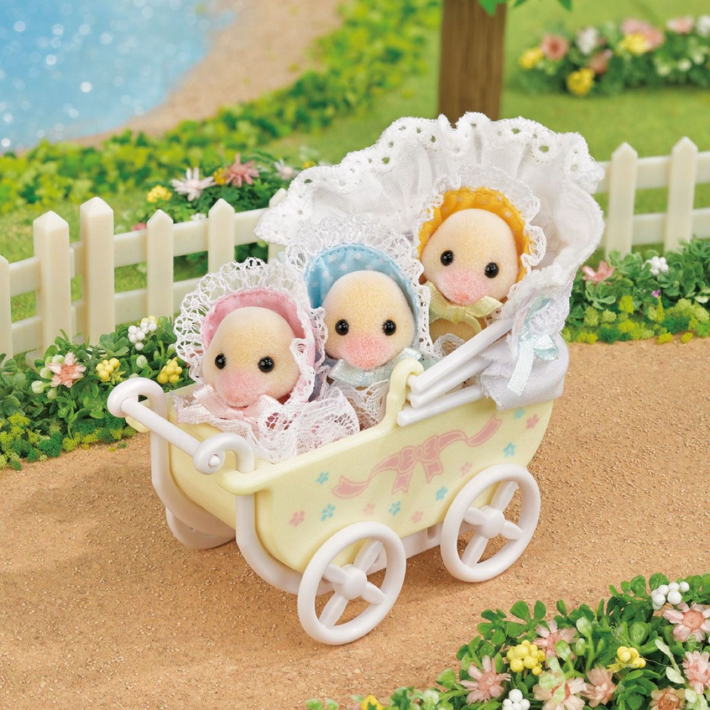 [Mã BMBAU50 giảm 7% đơn 99K] Đồ chơi nhập vai Sylvanian Families Xe nôi vịt sinh ba Epoch