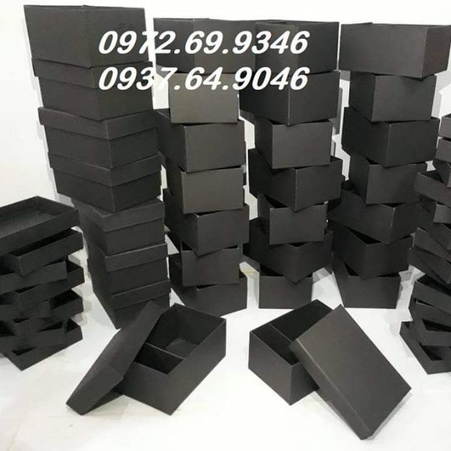 Combo 10 hộp quà son kích thước 10x16x6 cm màu đen có vách ngăn giá chỉ 180k _ hộp quà giá rẻ sài gòn