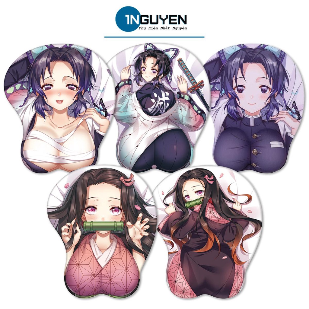 Tấm Lót Chuột Anime 3D Hàng Loại 1 Đệm Silicone Mềm Pad Chuột Gaming Đế Chống Trượt Bảo Vệ Cổ Tay
