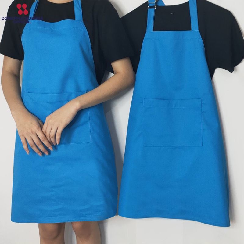 Tạp dề yếm màu xanh nước Biển lên form chuẩn, bền đẹp - Giá tốt sỉ lẻ chất kaki đẹp TD1.1.0103