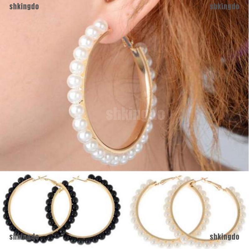 Khuyên Tai Mạ Vàng Đính Ngọc Trai Nhân Tạo Thời Trang