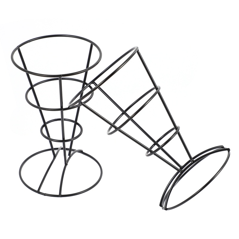 Set 2 Giá Đỡ Hình Nón Kiểu Pháp Cho Khoai Tây Chiên Cá Và Chip