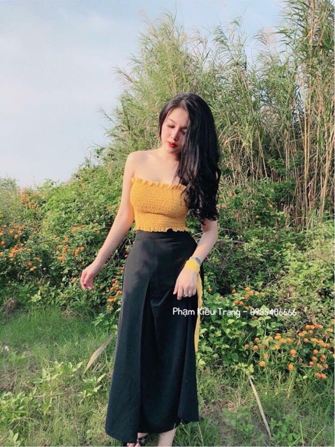 Áo ống chất voan dày nhún thun (FreeShip Extra)