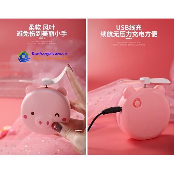 quạt mini kèm gương