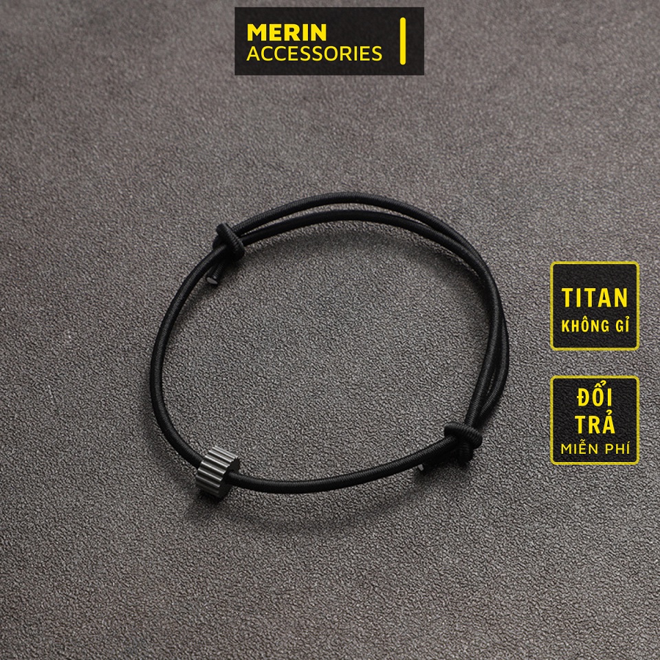 Vòng Tay Nam Lắc Tay Unisex Thời Trang Đeo Tay Nam Nữ Basic Merin Accessories Màu Bạc Đen Titan - Vòng Cylin | BigBuy360 - bigbuy360.vn