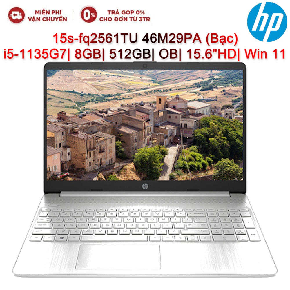 [Mã ELHP15 giảm 10% đơn 15TR] Laptop HP 15s-fq2561TU 46M29PA i5-1135G7| 8GB| 512GB| OB| 15.6&quot;HD| Win 11 (Bạc)