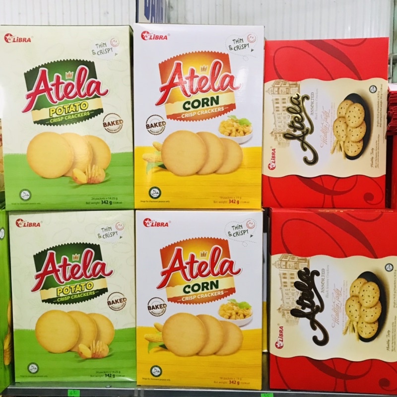 BÁNH CRACKER MÈ ĐEN ATELA LIBRA 342g kèm túi xách