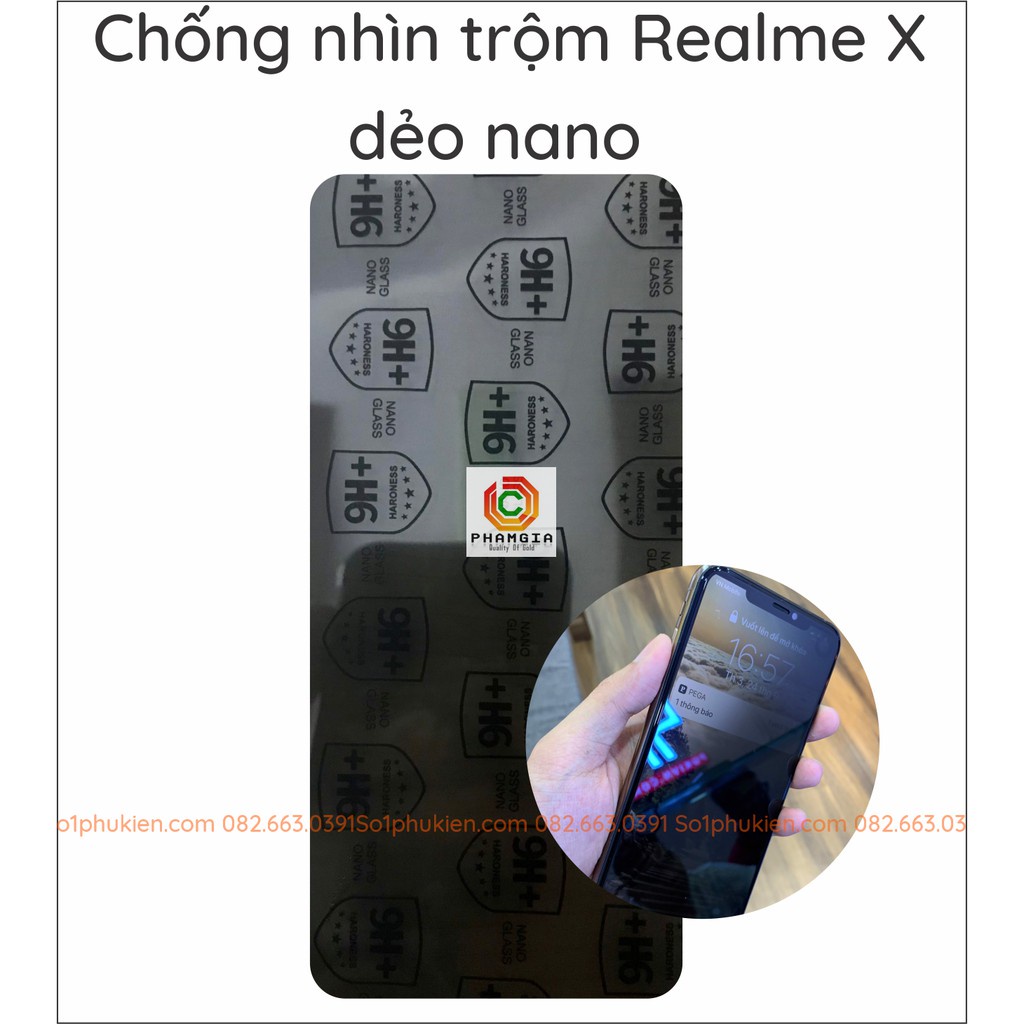 Dán cường lực chống nhìn trộm Realme X nano