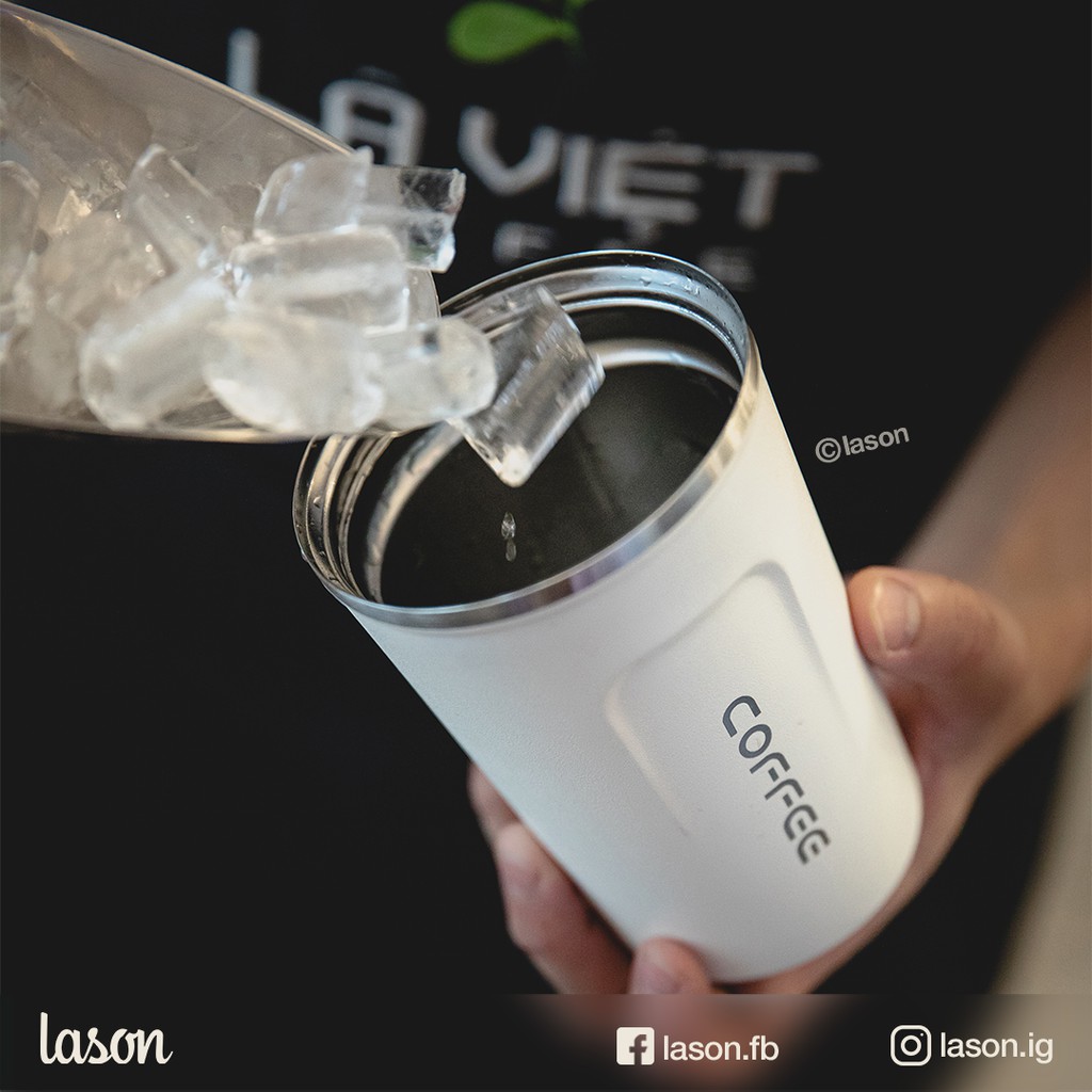 Cốc giữ nhiệt Coffee Holic 01 Lason chống tràn, ly giữ đá, ly nước, cốc đựng nước, 8 tiếng không tan hết đá | BigBuy360 - bigbuy360.vn
