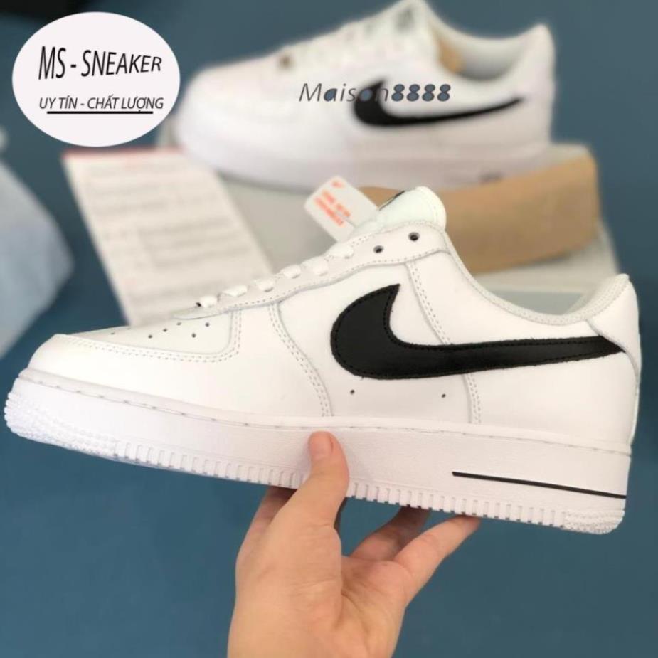 Giày AF1 trắng vệt đen, giày air force 1 trắng tích đen, full phụ kiện hàng cao cấp, full size 36-43