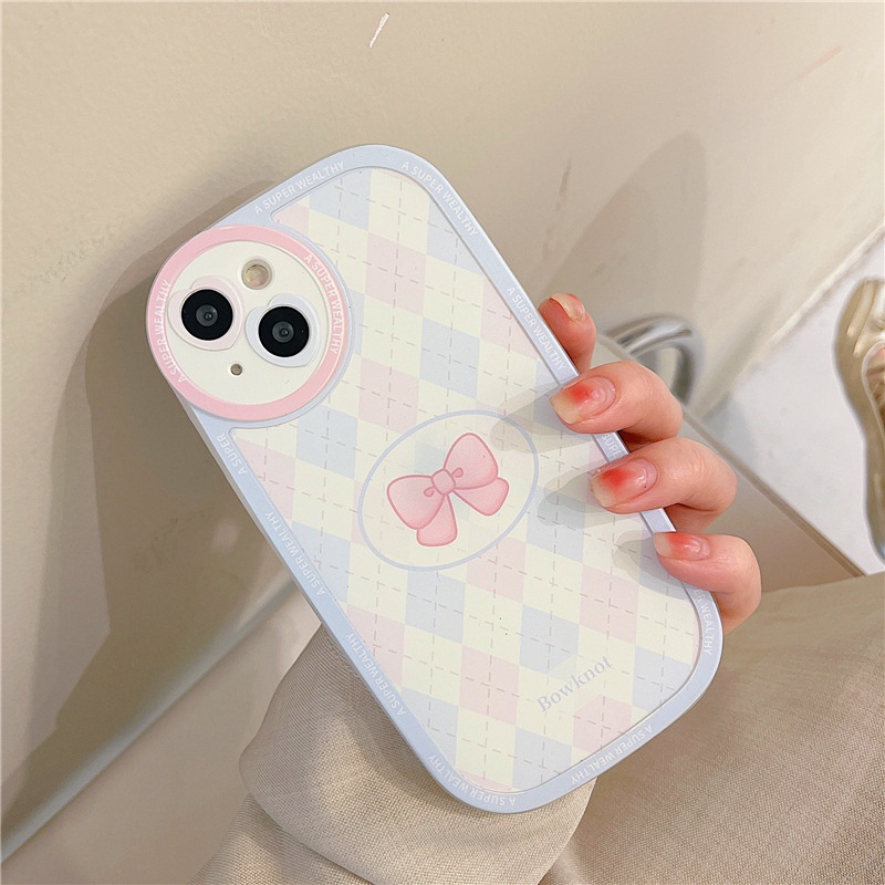 Ốp lưng IPhone  trong bo góc nơ hồng 6/6s/6plus/6splus/7/7plus/8/8plus/xs/11/12/13/14/Pro/Plus/Promax TBT23