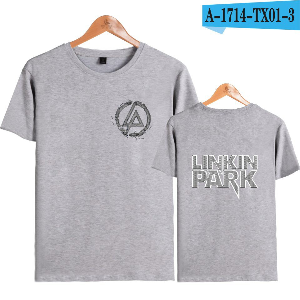 Alimoo Áo thun ngắn tay cho nam/nữ vải cotton Linkin Park tshirt Size lớn XXS 4XL