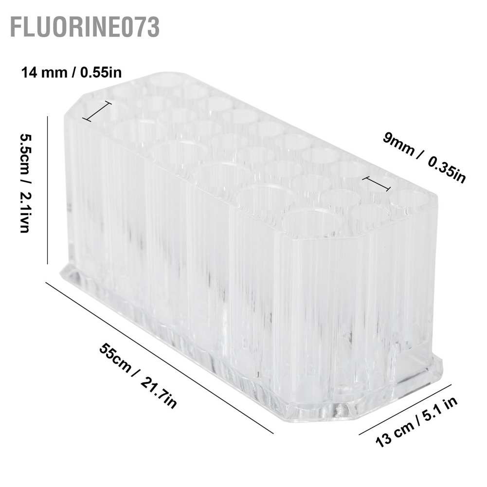 Kệ đựng cọ trang điểm acrylic trong suốt 26 lỗ bút kẻ mắt hộp lưu trữ bút chì kẻ lông mày hoàn thiện giá đỡ 【Fluorine073】