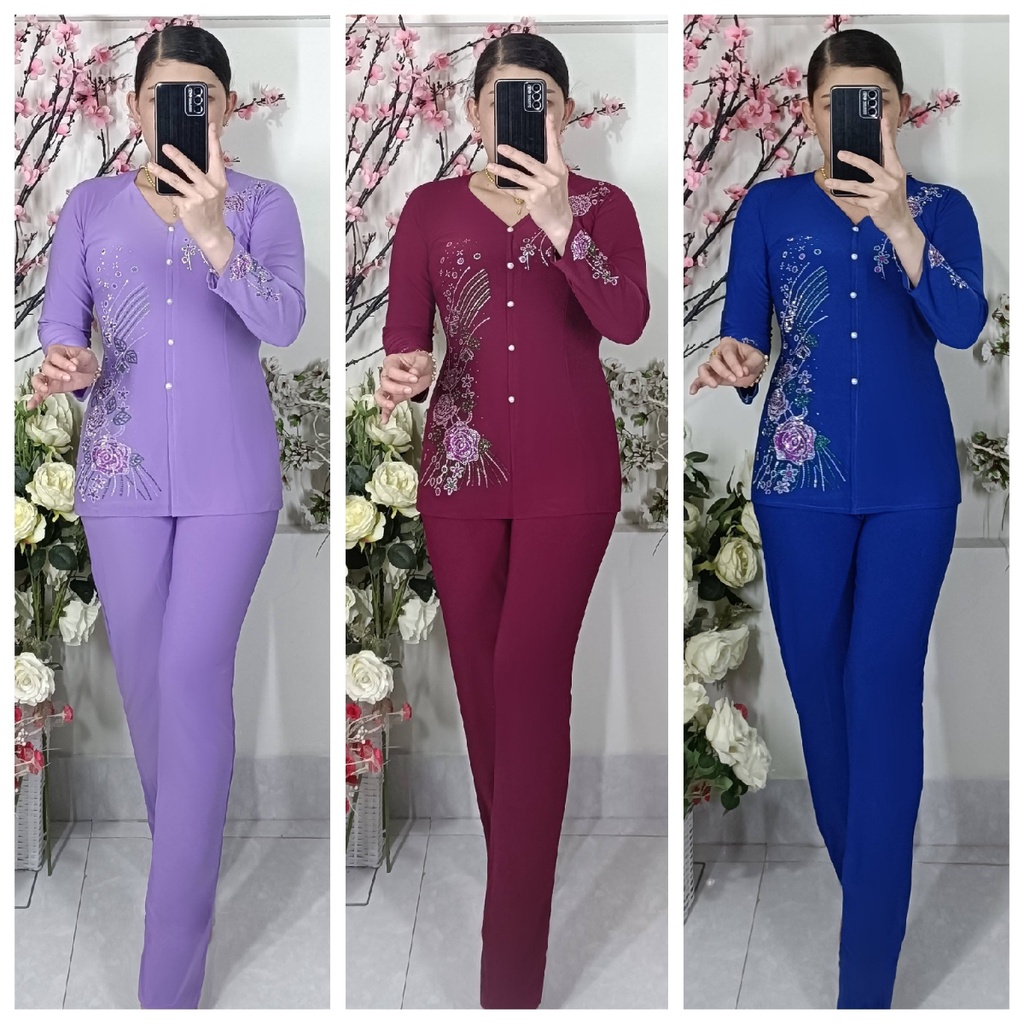 Bộ Bà Ba Ép Đá Ống Ôm
