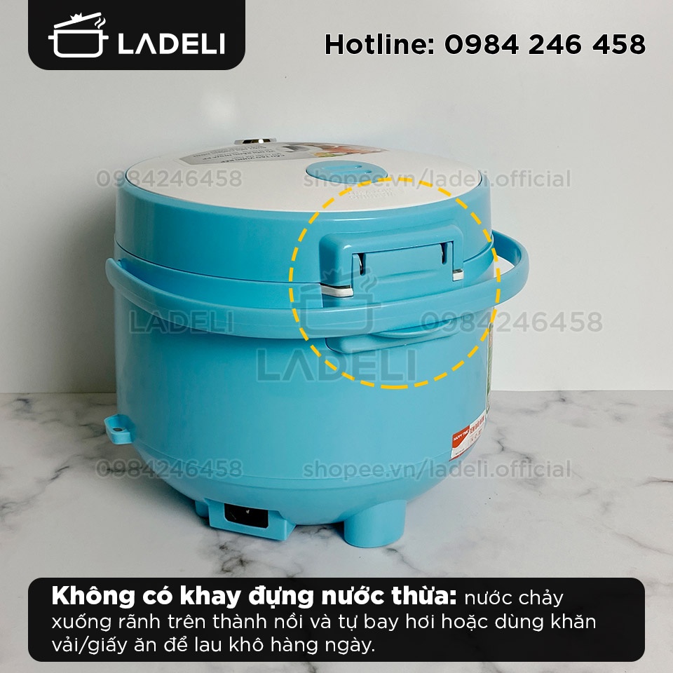 [Mã ELHADEV giảm 4% đơn 300K] Nồi cơm điện 1.2L SUNHOUSE HappyTime HTD8522G thân nhựa