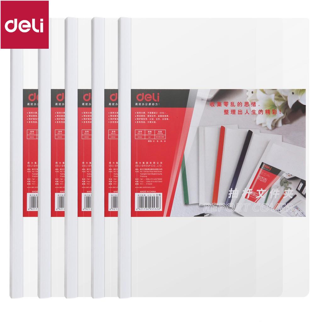 File rút gáy A4 15mm Deli, Xanh dương/Xanh lá/Đỏ/Vàng - 2 chiếc - E5532 [Deli]