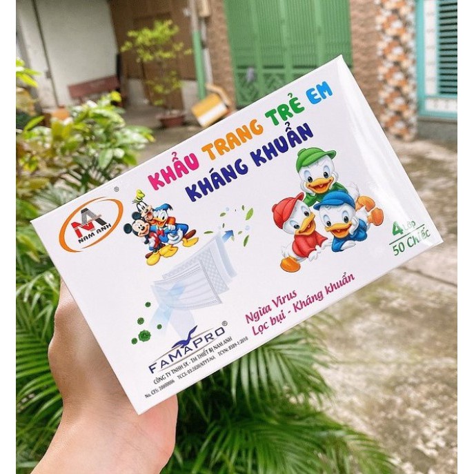 COMBO 2 Cái khẩu trang trẻ em 4 lớp kháng khuẩn cao cấp Famapro (Cty Nam Anh) (Cho Bé từ 4 tuổi trở lên)