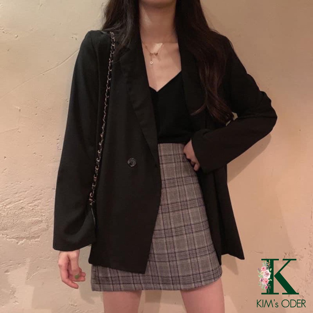 Set Blazer kèm chân váy phong cách Hàn Quốc