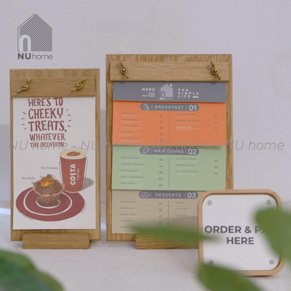 nuhome.vn | Kẹp menu gỗ để bàn - Kento, được thiết kế đẹp mắt bằng chất liệu gỗ sồi tự nhiên