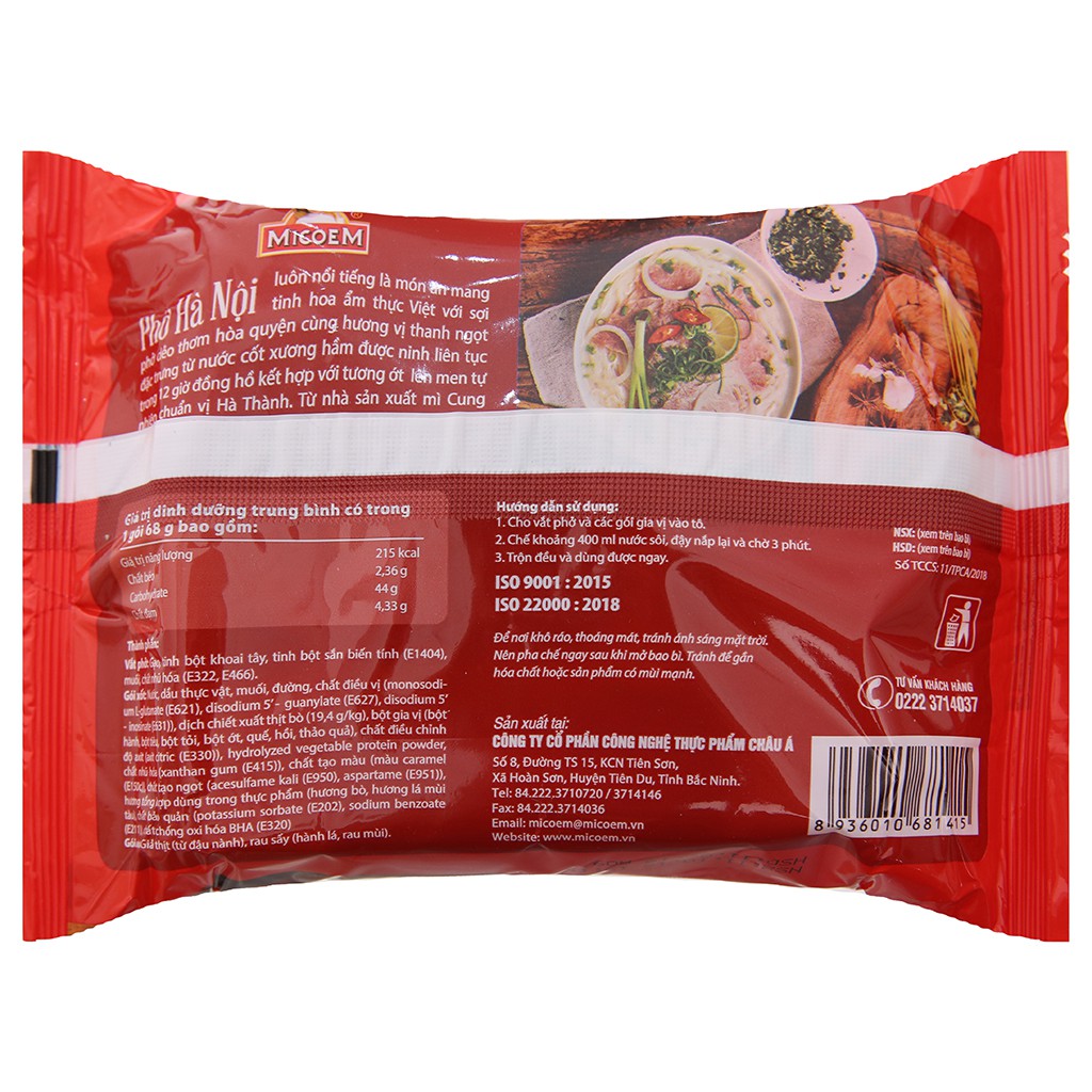 Phở bò Cung Đình Hà Nội gói 68g