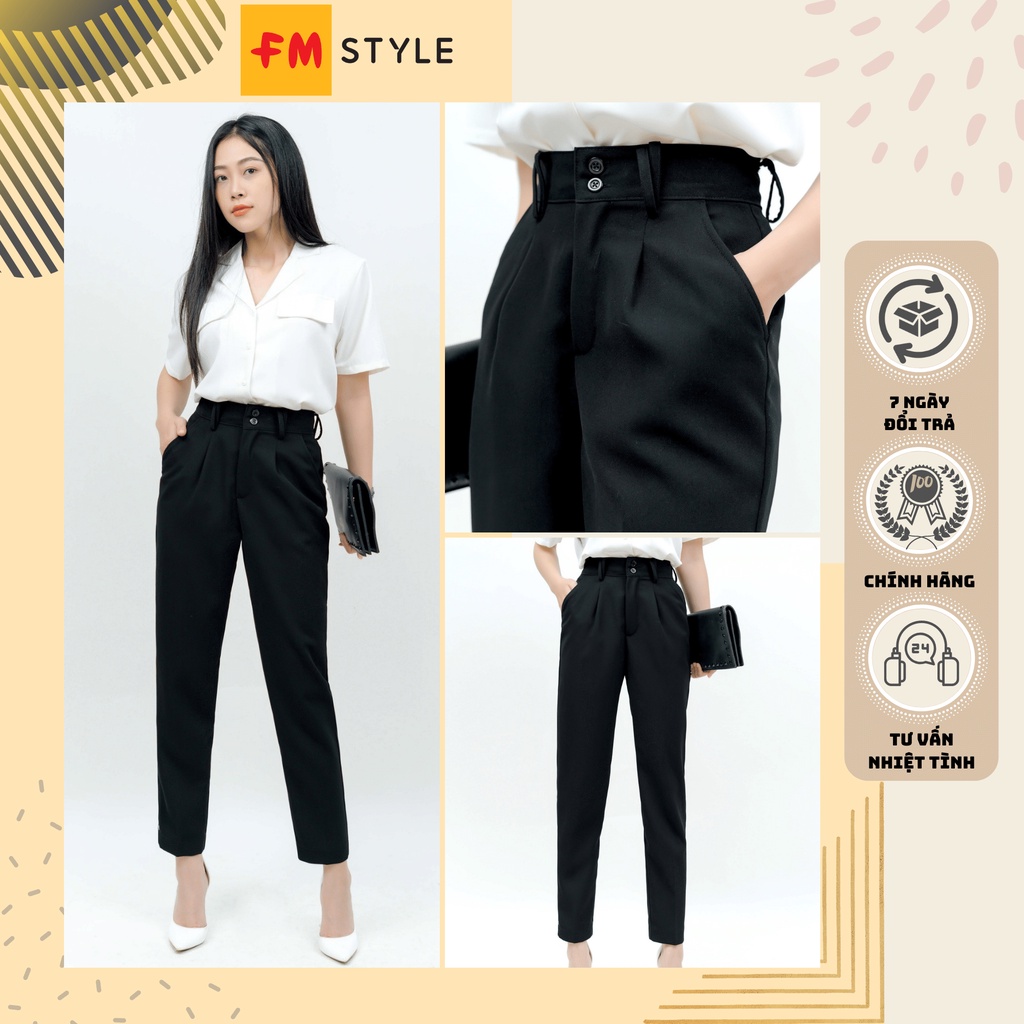 Quần Tây Học Sinh Nữ 2 Cúc | Quần Baggy công sở lưng cao lưng cao FM Style | Fmstyle Shop 210812310