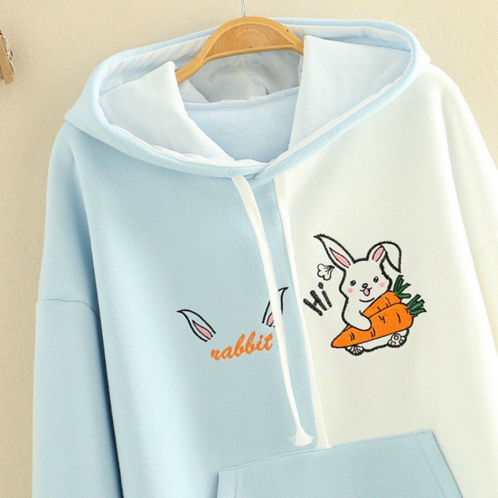 Áo khoác, áo hoodie unisex nam nữ nỉ ngoại thỏ cà rốt có túi siêu cute năng động thời trang học đường | BigBuy360 - bigbuy360.vn
