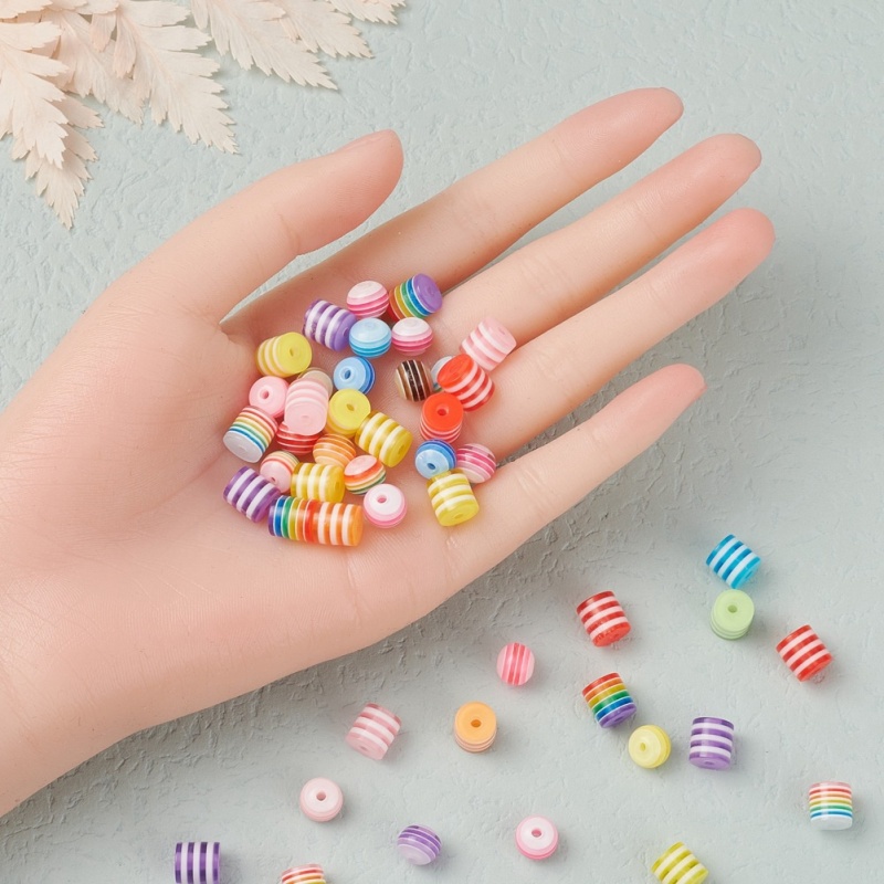 Túi 200 Hạt Xỏ Lỗ Màu Cầu Vồng Dùng Để Làm Trang Sức Thủ Công