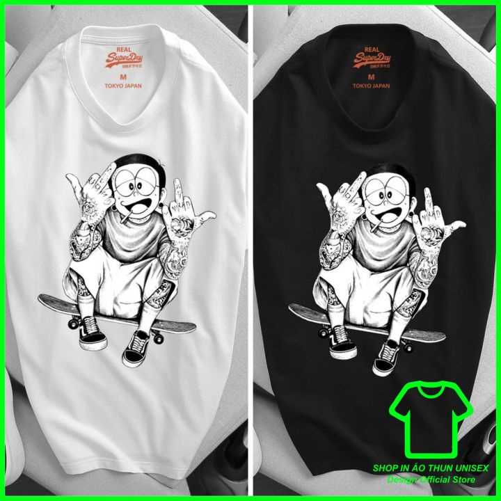 Áo Thun Nam Nữ Supper Day Nobita Chất Cotton, Áo Phông Nam Nữ Supper Day Nobita From Rộng Mẫu 3