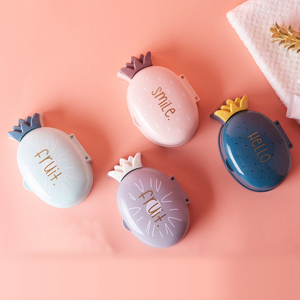 Khay đựng xà phòng chống thấm nước có nắp đậy hình quả dứa dễ thương